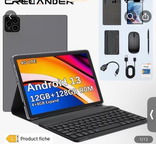 Tablet CREL Android 13 12GB+128GB