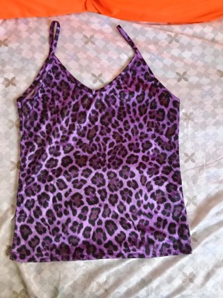 Camiseta Leopardo Lila Talla L