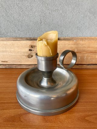 Portacandela bugia vintage in peltro 95% italy
