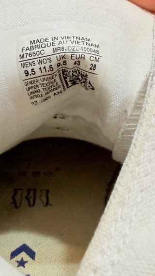 Converse Blancas Mujer/Hombre Talla 43