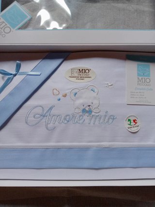 Set Lenzuola Culla Amore Mio Made in Italy
