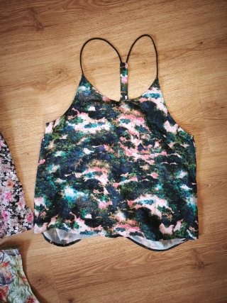Lote 4 blusas tirantes floral M/38