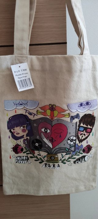 Bolsa de tela FNAC con estampado