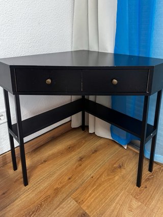 Escritorio esquinero COSTWAY + Taburete | Tocador
