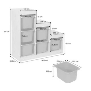 Mueble Escalera 6 Cajones Blanco