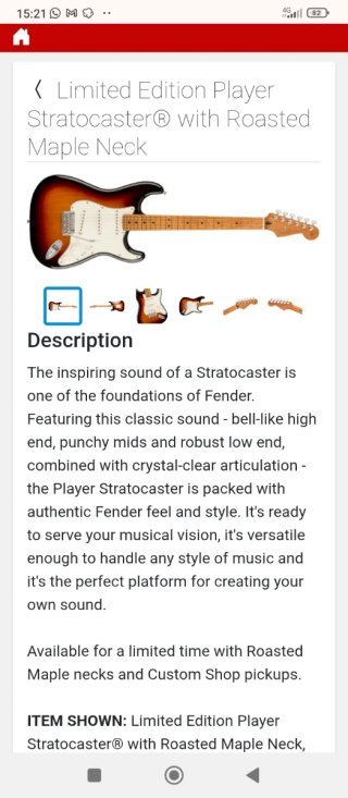 Fender Stratocaster Edición Limitada
