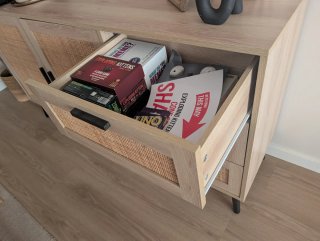 Aparador em MDF com Rattan/Melamina