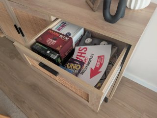 Aparador em MDF com Rattan/Melamina