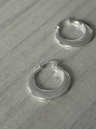 Orecchini Argento 925 Cerchio Bombato