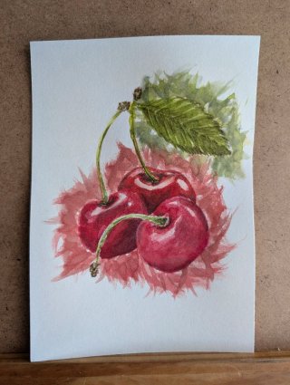Acuarela de cerezas