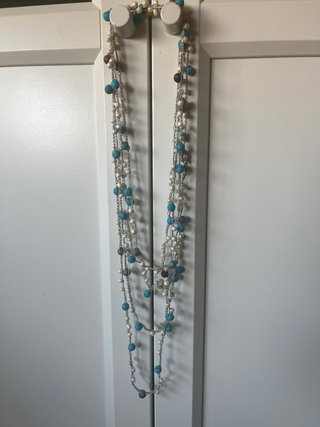 Collar Mil Vueltas Turquesa y Perlas