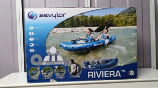Kayak hinchable Sevylor Riviera con timón y remo
