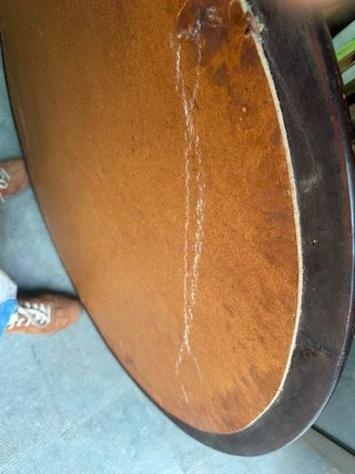 Espejo Redondo Madera Nogal