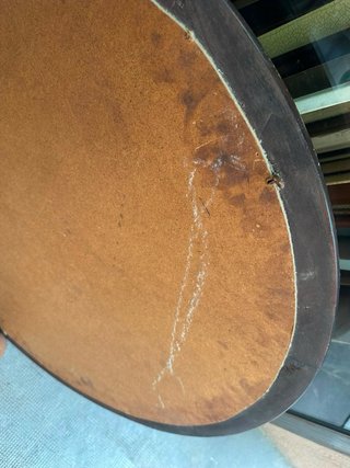 Espejo Redondo Madera Nogal