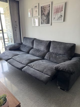 Sofá relax eléctrico gris