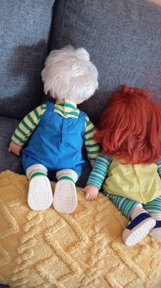 Pareja muñecos 40cm hablan entre ellos