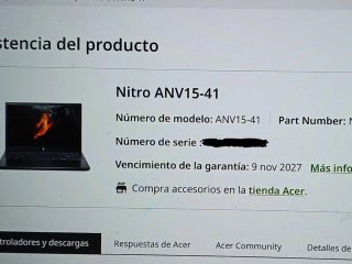 Acer Nitro V15 Ryzen 7 RTX3050 + Garantia