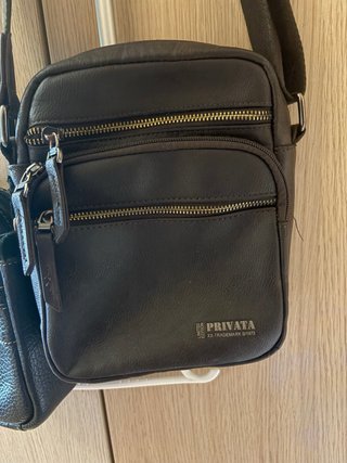 Confezione da 2 borse a tracolla da uomo in pelle