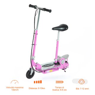 Monopattino Elettrico per Bambino con Sedile Rosa