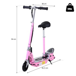 Monopattino Elettrico per Bambino con Sedile Rosa