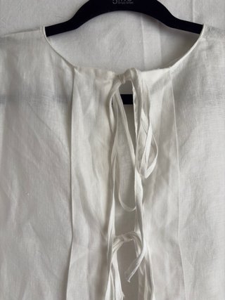 Blusa Zara Lino Blanca Talla XL