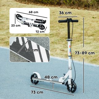 Monopattino Bambini 3-8 Anni Bianco Ruote Luminose