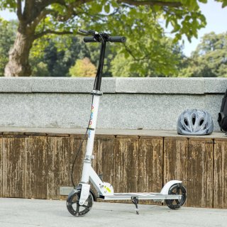 Monopattino Bambini 3-8 Anni Bianco Ruote Luminose