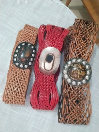 Cinturón Cuero Marroquí Hebilla Piedra