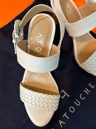 Sandalias piel blancas LaTouche T35 sin estrenar