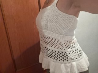 Top Zara Blanco Tejido Crochet