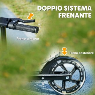 Monopattino Bambini 3-8 Anni Nero Ruote Luminose