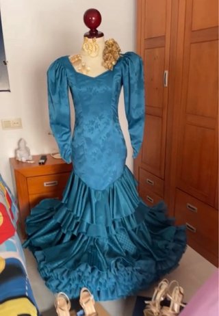 Vestido Gitana Azul Petróleo Talla M
