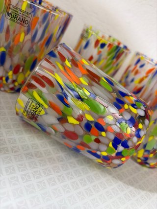 Bicchieri Murano Vetro Multicolor