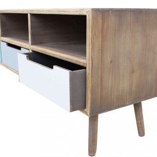 Mobile Porta TV 3 Cassetti 3 Vani Aperti 120x35cm