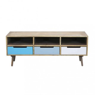 Mobile Porta TV 3 Cassetti 3 Vani Aperti 120x35cm