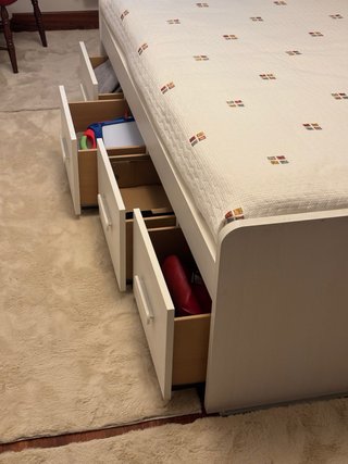 Cama nido con cajones y colchón de 110x190