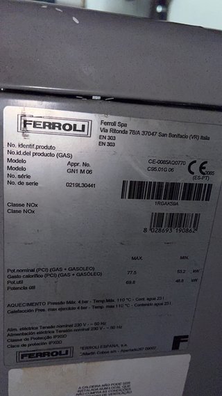 Caldera Gasoil Ferroli Muy Buen Estado