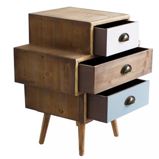 Mobiletto 3 Cassetti 50x35x30cm in Legno di Pino