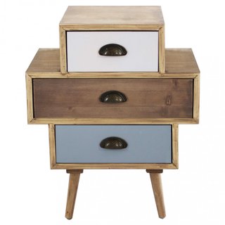 Mobiletto 3 Cassetti 50x35x30cm in Legno di Pino