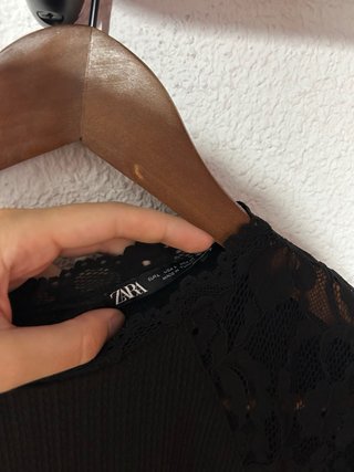 Vestido negro con encaje zara nuevo talla L