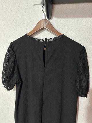Vestido negro con encaje zara nuevo talla L