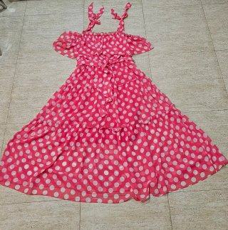 Vestido Coosy lunares rosa y blanco
