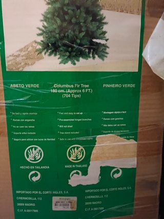 Árbol de Navidad 180cm. El Corte Inglés