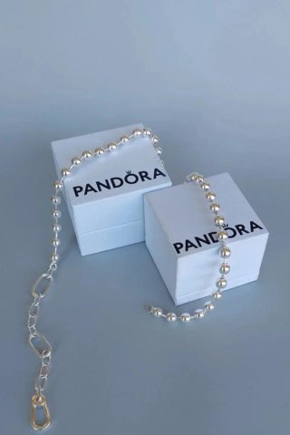 Collar Pandora bolitas y eslabones plata