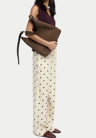 Pantalón lunares Parfois beige/marrón