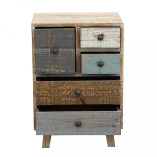 Cassettiera 5 Cassetti 45x35x64Cm Legno Massello