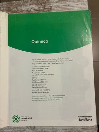 Libro Química 1º Bachillerato