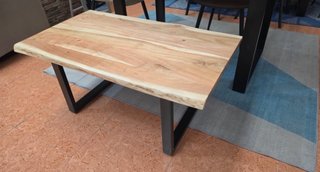 Mesa centro madera acacia y metal