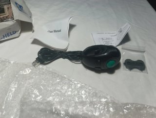Mini ratón trackball negro y verde