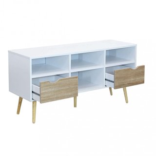 Mobile Porta TV 2 Cassetti 4 Vani Bianco 117x58cm